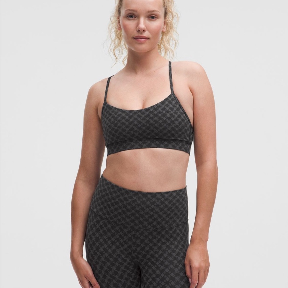 lululemon athletica Black Checkered Sports Bra
